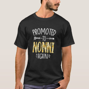 Womens Cute Floral Promoted To Be Nonni Again Moth T-Shirt
