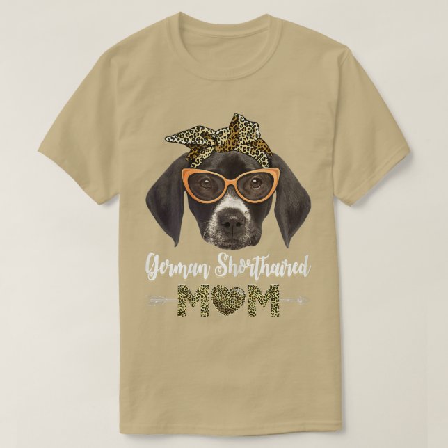 Womens Cute German Shorthaired Mum Leopard Dog Mum T-Shirt (Design Front)