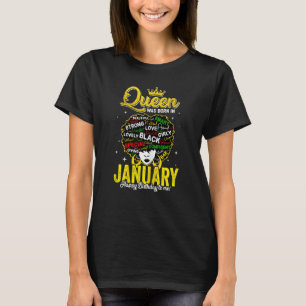 Womens Cute Girls Women Queen Was Born In January T-Shirt