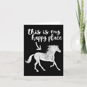 Womens Cute Horse Riding Tee - Horseback Happy Pla Card