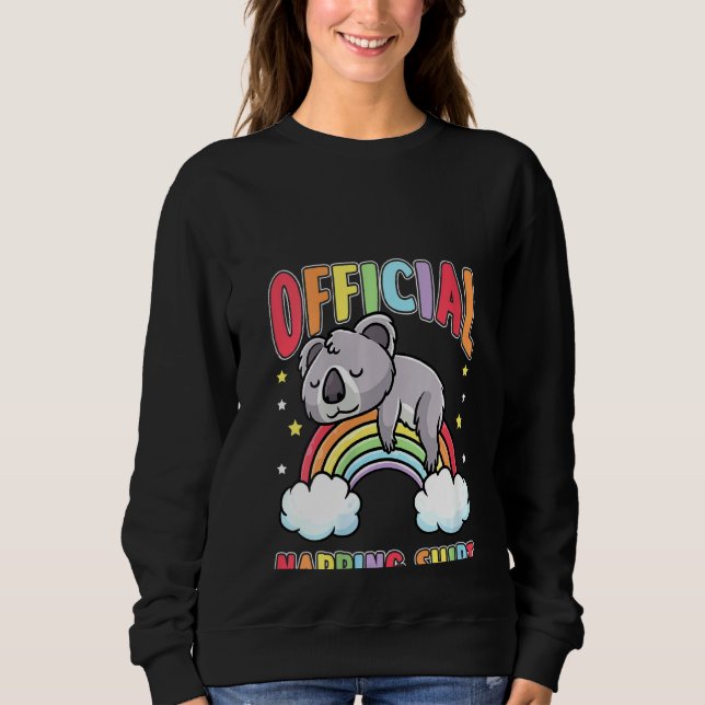 Womens Cute Koala Rainbow Pajama Napping Sleeping  Sweatshirt (Front)