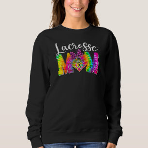 Womens Cute Lacrosse Mum Tie Dye Sport Leopard Mo Sweatshirt