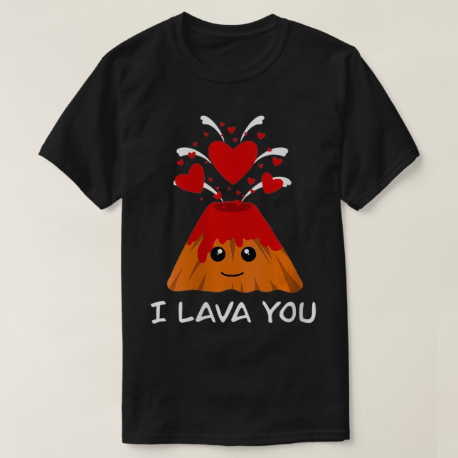 Womens Cute Lava Day Volcano Love Couple Valentine T-Shirt (Design Front)