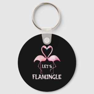 Womens Cute Let's Flamingle Nk Flamingo Summer Lov Key Ring