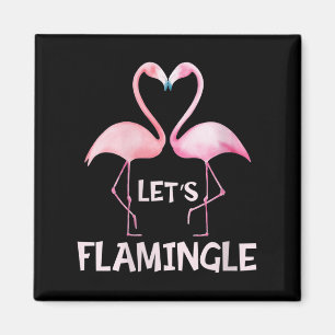 Womens Cute Let's Flamingle Nk Flamingo Summer Lov Magnet