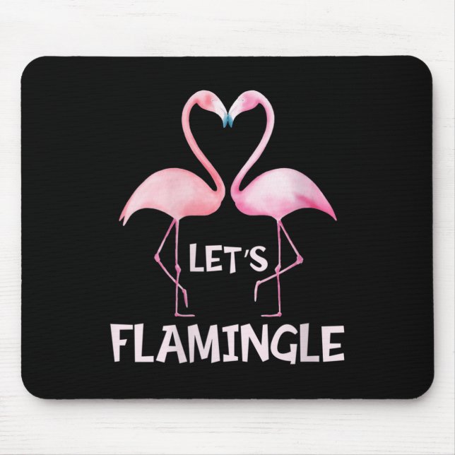 Womens Cute Let's Flamingle Nk Flamingo Summer Lov Mouse Pad (Front)