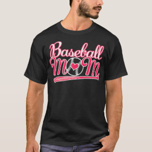 Womens Cute Love Baseball Mum Laces Heart Mother's T-Shirt