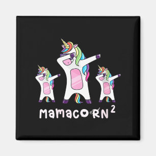 Womens cute mamacorn unicorn mum mother of 2 twins magnet