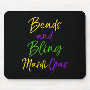 Womens Cute Mardi Gras Party Quote Gift Beads And Mouse Pad