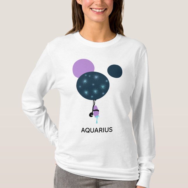 *~* Women's Cute Maternity  Aquarius Zodiac Funny T-Shirt (Front)