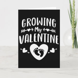Womens Cute Mom Growing My Valentine Shirt Pregnan Card