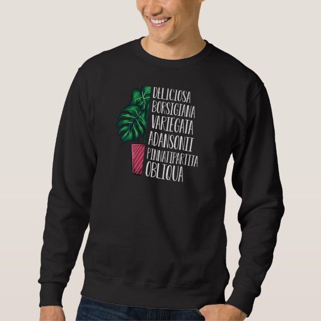Womens Cute Monstera Plant Varieties  Monstera Sweatshirt (Front)