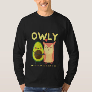 Womens Cute Owl And A Avocado  Owly Holy Guacamole T-Shirt