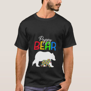Womens Cute Pappy Bear Autism Awareness Autistic F T-Shirt