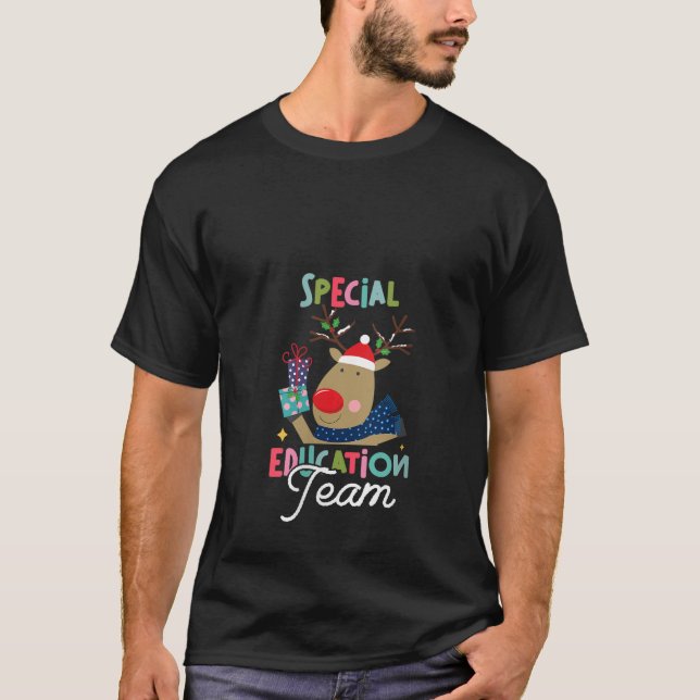 Womens Cute Reindeer Teacher Special Education Chr T-Shirt (Front)