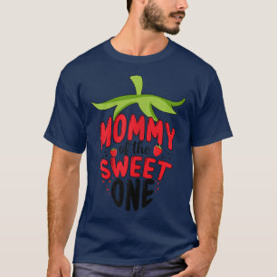 Womens Cute Strawberry First Birthday Family Match T-Shirt
