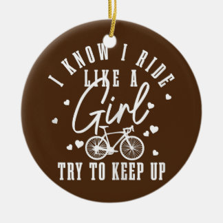 Womens Cycling Girl Funny Road Bike Bicycle Ceramic Tree Decoration