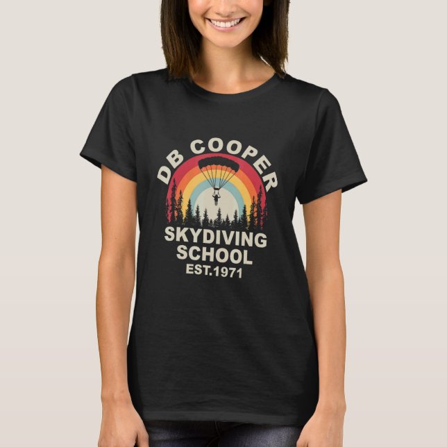 Womens D B Coopers Skydiving School Portland VInta T-Shirt (Front)