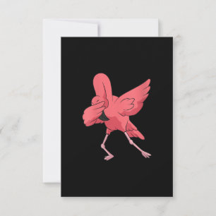 Womens Dabbing Flamingo Bird Cute Flamingo Pink RSVP Card