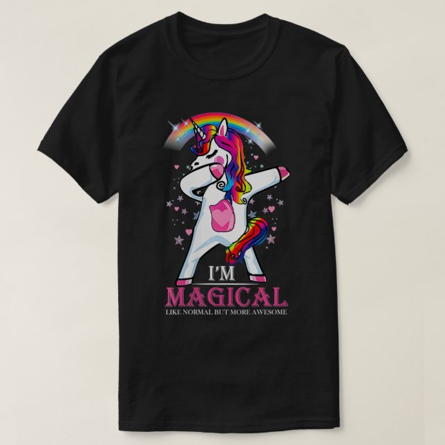 Womens Dabbing I'M Magical Rainbow Unicorn Magic V T-Shirt (Design Front)