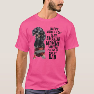 Womens Dachshund Happy Mother's Day To Amazing Mum T-Shirt