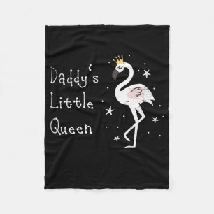 Womens Daddys Little Queen Cute Flamingo Fleece Blanket