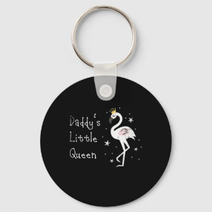 Womens Daddys Little Queen Cute Flamingo Key Ring