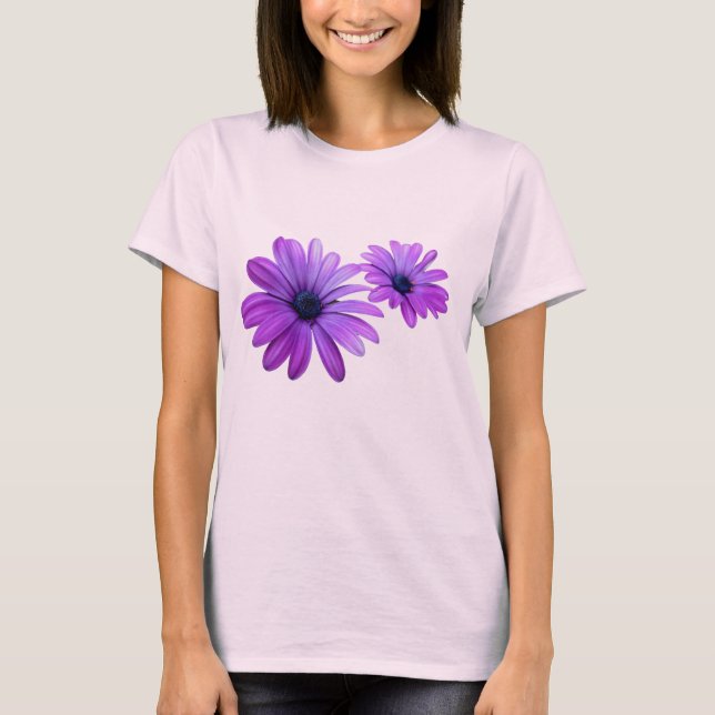 Women's Daisy T-shirt Purple Flower Shirts Gifts (Front)