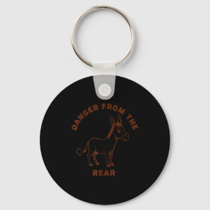 Womens Danger From The Rear Funny Humor Key Ring
