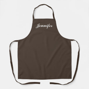 Womens Dark Brown Script Personalized Chef Apron