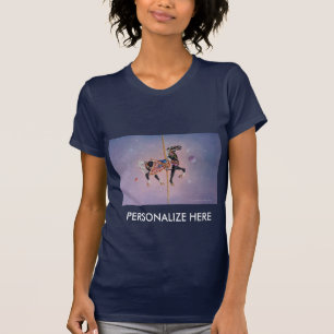 Women's Dark Tees - Petaluma Carousel Horse 2