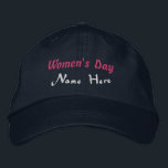 Women's Day Custom Name Here Classic Navy-Hat Embroidered Hat<br><div class="desc">Celebrate Women's Day in style with this Alternative Apparel Basic Adjustable Cap in classic Navy colour. Featuring custom embroidered text—"Women's Day" along with your personalised "Name Here", this cap adds a unique and meaningful touch to your outfit. A perfect gift or personal keepsake, order yours today and make a bold...</div>