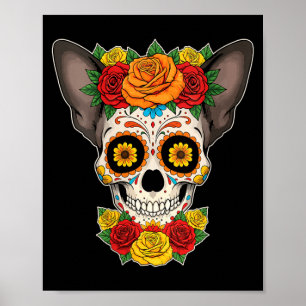 Womens Day Of The Souls Dead Day Sugarskull Dog Poster