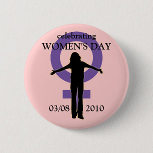 Women's Day Silhouette Button