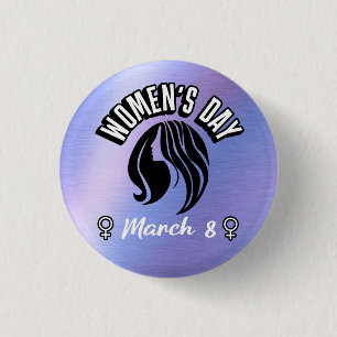 Women's Day Silhouette Logo 3 Cm Round Badge