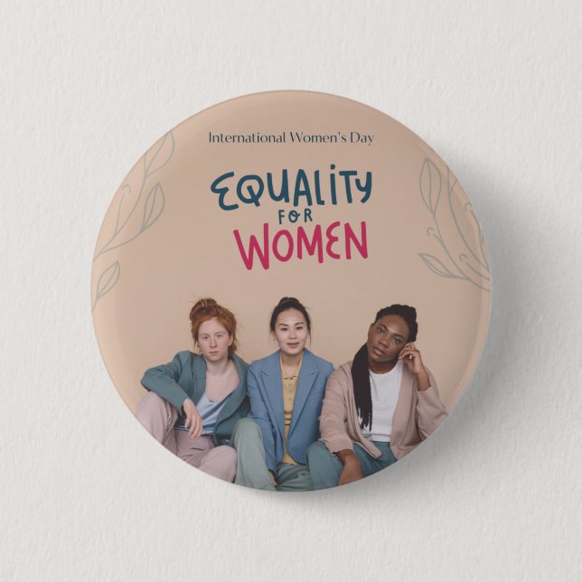 Women's day Theme cute Design 6 Cm Round Badge (Front)