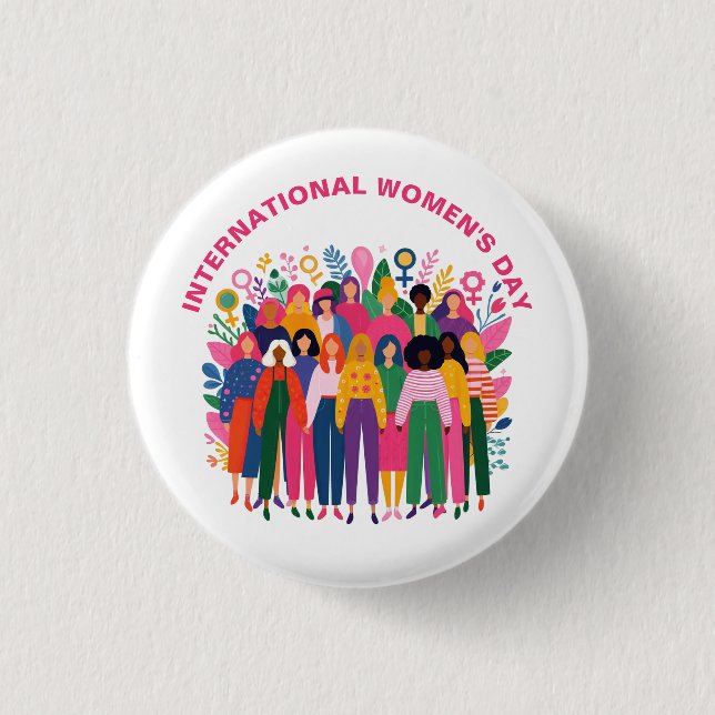 Women's Day Unity March 8th 3 Cm Round Badge (Front)