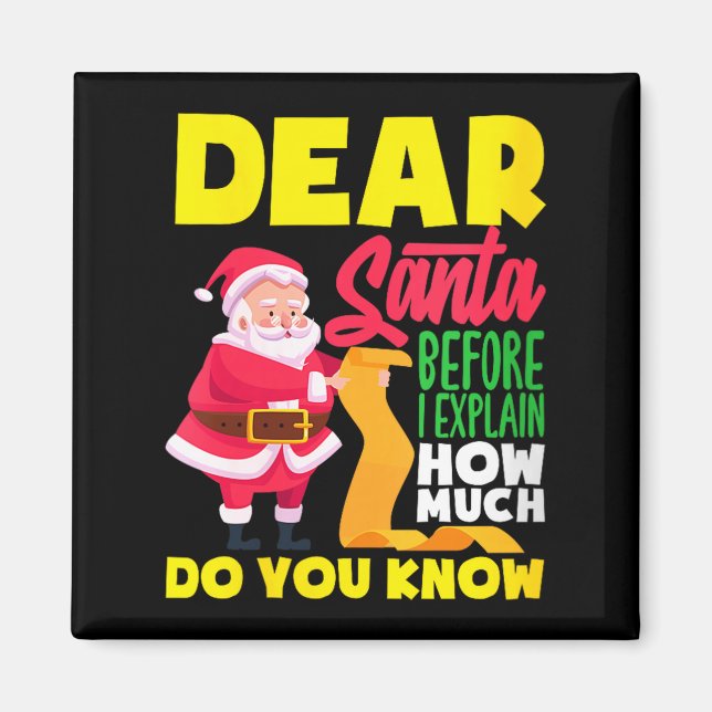 Womens Dear Santa Before Explain How Much Do Know Magnet (Front)
