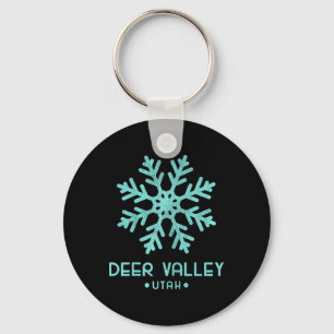 Womens Deer Valley Utah Skiing Key Ring
