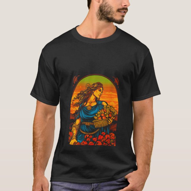 Womens Demeter Greek Mythology Goddess Harvester V T-Shirt (Front)