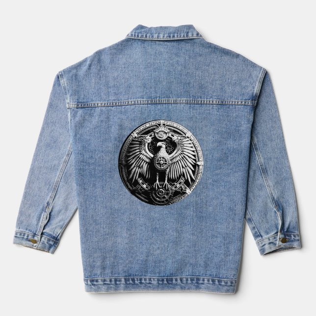 Women's Denim Jacket Jean Jacket Colourful Design  (Back)