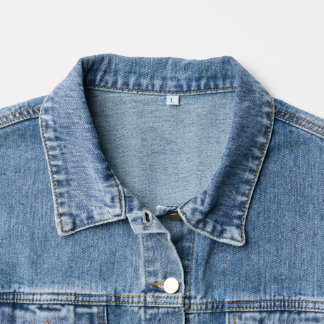 Women's Denim Jacket ,NUMEDR1 LUCK Black Text