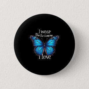 Womens Diabetes Awareness Butterfly Family Support 6 Cm Round Badge