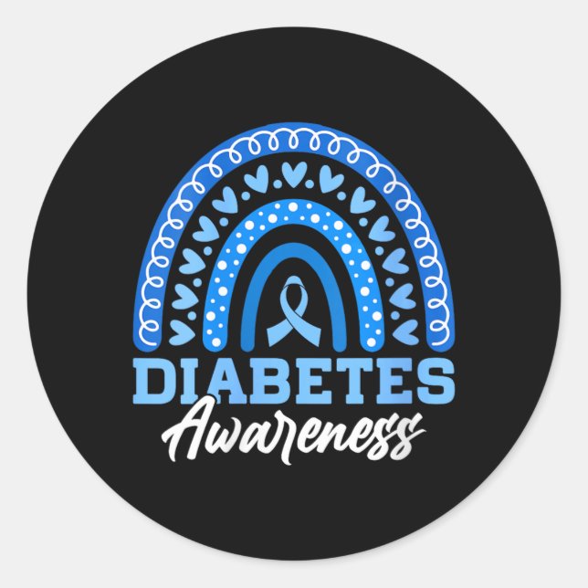 Womens Diabetes Awareness Design Classic Round Sticker (Front)