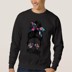 Womens Didi Life Messy Hair Bun Floral Women Mothe Sweatshirt