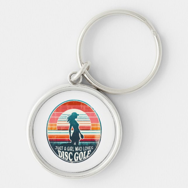Womens Disc Golf - Frisbee Golf Female  Key Ring (Front)
