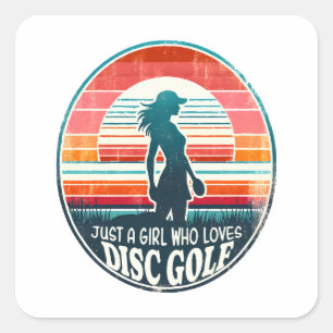 Womens Disc Golf - Frisbee Golf Female  Square Sticker