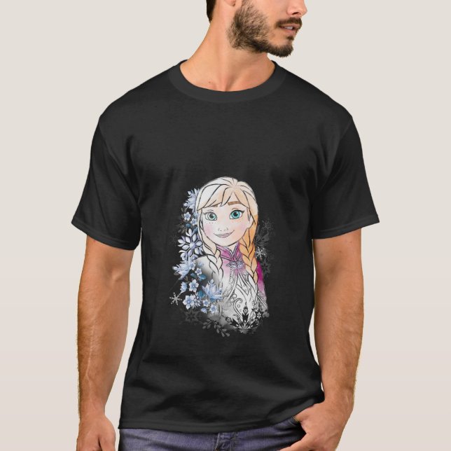 Womens Disney Frozen Anna Illustrated Snowflake Fl T-Shirt (Front)