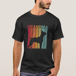 Womens Distressed Boxer Dog Graphic Retro Mother's T-Shirt