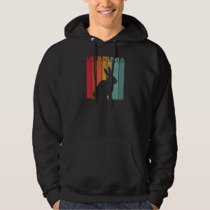 Womens Distressed Bunny Graphic Retro Mother's Day Hoodie